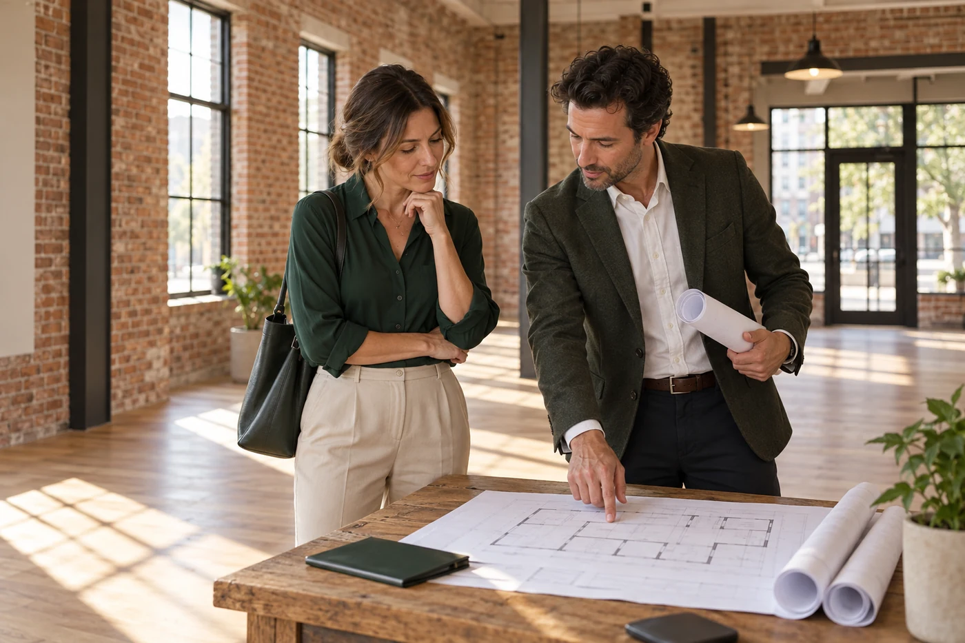 Entrepreneur visiting a commercial property