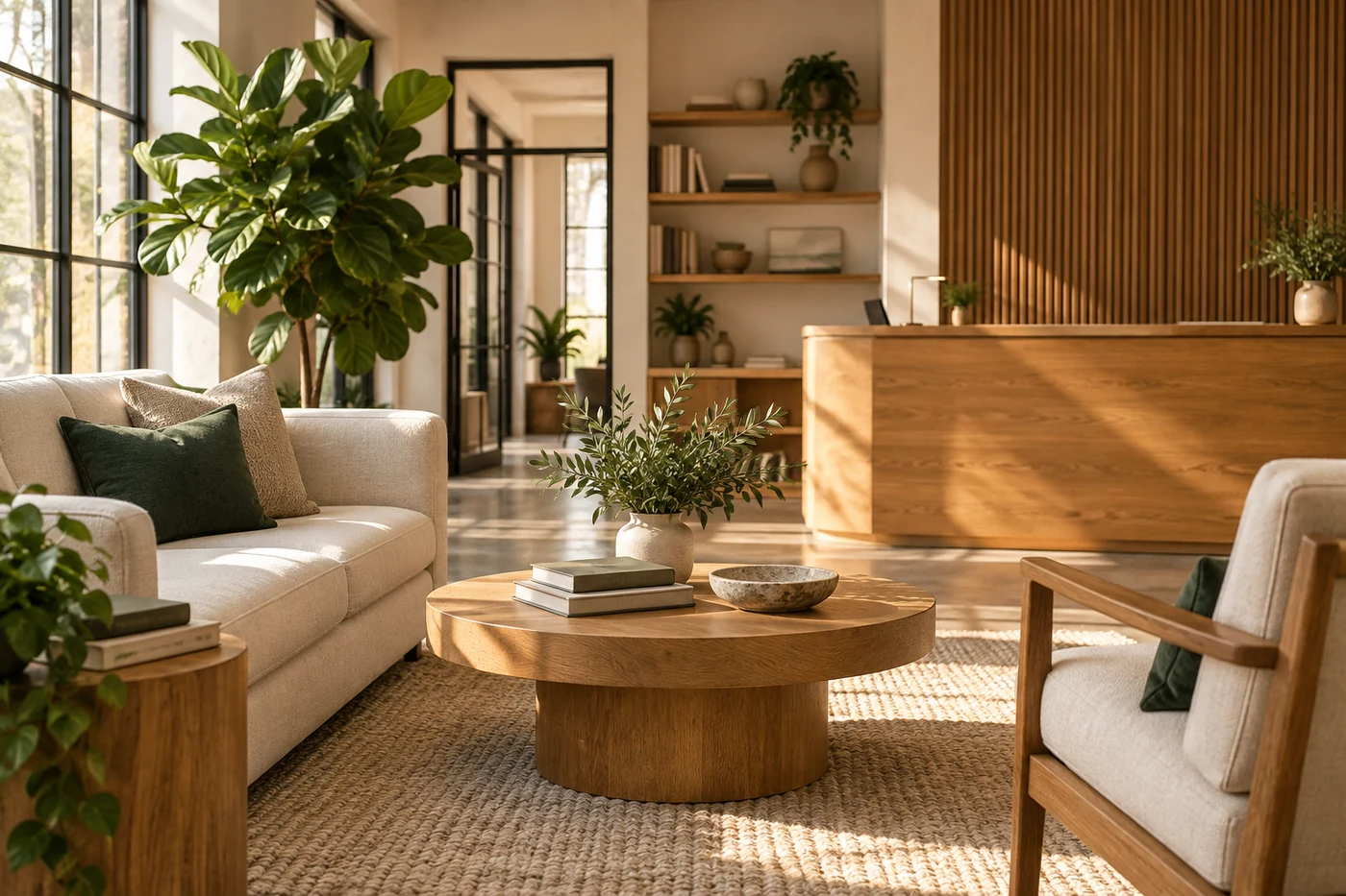 Welcoming reception lounge