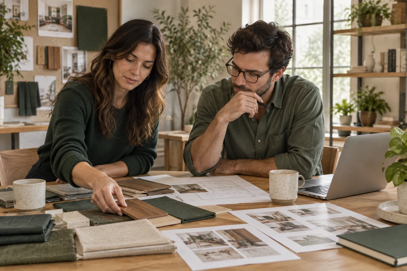 Business founders planning a new location